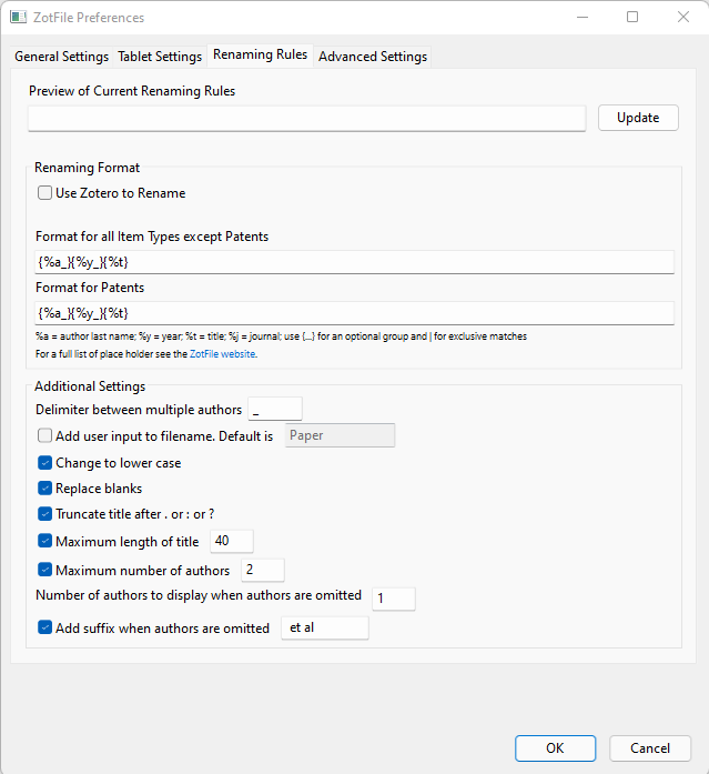 Zotfile settings