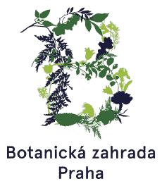 Prague Botanical Garden logo, "Botanická zahrada Praha".